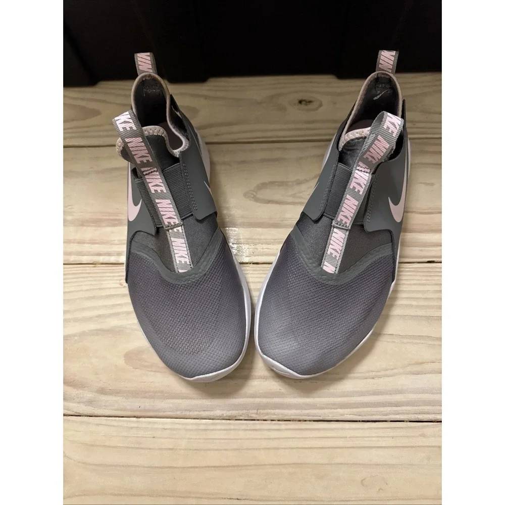Nike Flex Runner Youth Shoes Slip On, Fabric Upper 7Y, Gray Pink
